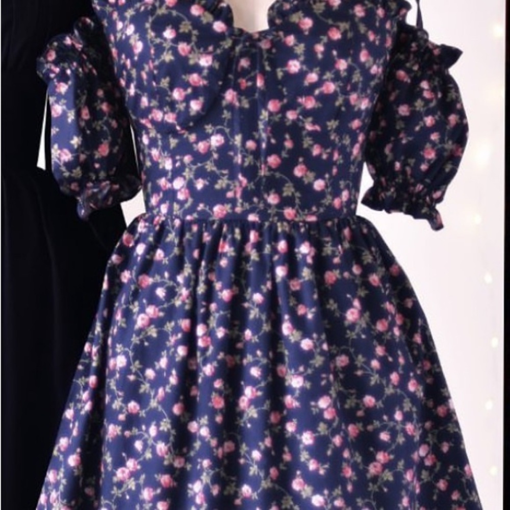 Bonne Chance Collections Floral Navy Dress Plus 1X/18